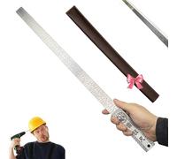 Heavy Duty Ruler(Unit of Measurement: Inch & Cm), 20" 50cm Stainless Steel Meter Stick, Hand Centimeter Inch Dual Scale Measuring Tool, Self Defense Ruler with Holster for Easy Measurements (A,3mm)