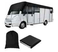 Heavy Duty RV Roof Cover Waterproof - 210D Oxford Cloth Winterizing Skirt Protection, Wind/Rain/Snow Proof, for Class A/B/C Motorhomes, Camper & Travel Trailers (Black,7.5m×3m)