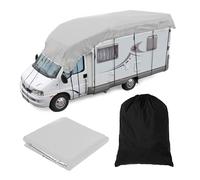 Heavy Duty RV Roof Cover Waterproof - 210D Oxford Cloth Winterizing Skirt Protection, Wind/Rain/Snow Proof, for Class A/B/C Motorhomes, Camper & Travel Trailers (Grey,11m×3m)