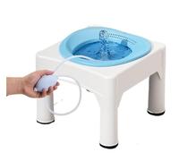 Heavy Duty Sitz Bath for Postpartum Care, 440lb Load-Bearing Hip Soaking Basin with Manual Flusher, Universal Fit Bidet for Toilet Seat to Relieve Hemorrhoids & Perineal Inflammation(Blue)