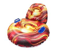 Heavy Duty Snow Tube - Inflatable Sledge with Backrest | Ergonomic Snow Sled, Non Slip Handles | Cold Resistant Toboggan for Winter Sports Outdoor Park Backyard Beach