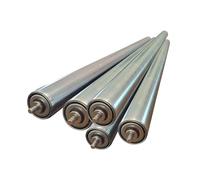 Heavy Duty Stainless Steel Rollers, Frame Spacing 9.4in/24cm,5-Pack 2.3in/6cm Diameter Conveyor Rollers, Replacement Steel Rollers for Roller Conveyors, Reel Mower Upgrade(Total Length 640mm/25.2in)