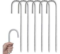 Heavy Duty Steel Ground Pegs J Hooks Anchor Pegs Tent Pegs Tent Pegs For Tents,Trampolines,Bouncing,Camping,Football Nets,Football Nets (6)