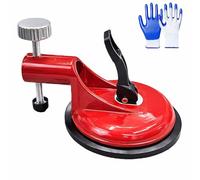 Heavy-Duty Suction Cup Tile Leveler, Suction Cup Flooring Tool for Gap Tightening, Adjustable Vacuum Suction Cups For Seam-Joining Leveling,118Mm SuctionCup, Stainless Steel Plate and Knob (Red)