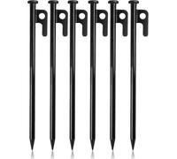 Heavy Duty Tent Pegs,6pcs Camping Pegs,30cm Sardine For Tent,Metal Pegs With Hook And Hole For Camping,Camping Awnings,Garden