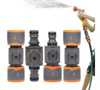 Heavy Duty Water Hose Shut Off Valve Set, 4 Piece Quick Release Flow Control Adapter Kit, Precision Garden Water Pipe System, Leak Proof Brass Hose Regulator, Car Wash Irrigation Pet Shower Use