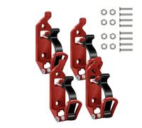 Heavy Duty Zinc Alloy Shovel Mount, Shovel Holder for Truck Roof Rack, Quick Release Axe Holder Mount Kit for Off Road UTV Bed Wall Mounted Garage Storage Bracket Tool Clamps (Red,4pcs)