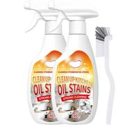Heavy Grease Cleaner with Mild Formula & Quick Decomposition, 2026 Heavy Duty Degreaser, Kitchen Strong Grill Multipurpose Oil Stain Remover, For Restaurant Cleaning Home Chefs, With Brush (2Set)