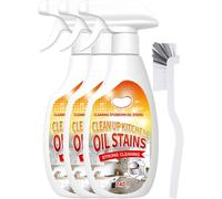 Heavy Grease Cleaner with Mild Formula & Quick Decomposition, 2026 Heavy Duty Degreaser, Kitchen Strong Grill Multipurpose Oil Stain Remover, For Restaurant Cleaning Home Chefs, With Brush (3Set)