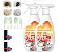 Heavy Grease Cleaner with Mild Formula & Quick Decomposition, Kitchen Heavy Oil Cleaner, Multipurpose Grease Remover for Pots, Pans, Countertops & Appliances (2pcs)