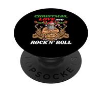 Heavy Hard Metal Père Noël Noël, Amour Et Rock 'n' Roll PopSockets PopGrip Adhésif