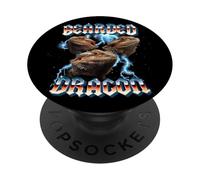 Heavy Metal Band Rock Music Bearded Dragon Lover PopSockets PopGrip Adhésif