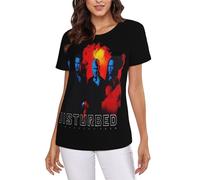 Heavy Metal Band T-Shirt Femme Rock Band - Tee Shirt Col Rond Manches Courtes - Haut Musique Métal Vintage - Mode Casual Été Streetwear Fans Concert Cadeau Large