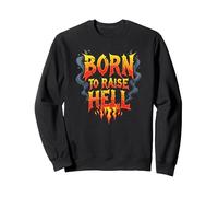 Heavy Metal Born to Raise Hell Rocker Slogan Rebel Sweatshirt, Unisexe pour Adultes, Noir, M