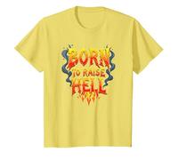 Heavy Metal Born to Raise Hell Rocker Slogan Rebel T-Shirt, Enfant, Citron, 12 Ans