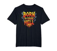 Heavy Metal Born to Raise Hell Rocker Slogan Rebel T-Shirt, Homme Grandes Tailles, Noir, 4X Tall