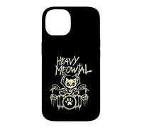 Heavy Metal Chat Batteur Batterie Headbanger Chats Coque pour iPhone 14