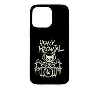 Heavy Metal Chat Batteur Batterie Headbanger Chats Coque pour iPhone 15 Pro Max