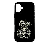 Heavy Metal Chat Batteur Batterie Headbanger Chats Coque pour iPhone 16 Plus