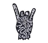 Heavy Metal Hand Écusson à repasser ou à coudre - Thermocollant brodé - Pour vêtements - Rock N Roll Musique Rocker Devil Horn - Dimensions : 11,2 x 7,3 cm