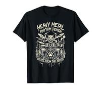 Heavy Metal Rhythm Demon Cat Batteur Beats from The Abyss T-Shirt