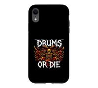 Heavy Metals Drummer Skeleton Drums Or Die Coque pour iPhone XR