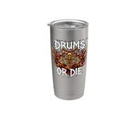 Heavy Metals Drummer Skeleton Drums Or Die Gobelet isotherme en acier inoxydable double paroi