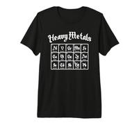 Heavy Metals Elements Table Humoristique Science Humour Rock Music T-Shirt Haut de Gamme