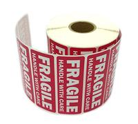 Heavy Pink Fragile Stickers Heavy Sticker Self Adhesive Handle with Care Warning Packing/Shipping Label - Waterproof (1" x 3", Fragile)