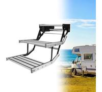 HeavyDu ng Marchepied rétractable avec plate-forme en aluminium antidérapant 12 V éclairage LED pédale pliable pour van parfait pour un accès en camping-car et en toute sécurité