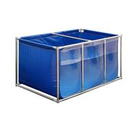 HeavyDuty Réservoir de bassin avec fenêtre de vision transparente et valve de vidange, cadre en acier durable, aquarium hors sol pour élevage de poissons, affichage de jardin et montage facile