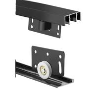 HeavyDutySlidingClosetDoorTrackSystemSilentGlideWheel Replacement Kitfor WardrobeBarn&GlassDoor (300 cm) Installation facile et design durable