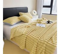 Heavyoff Couverture Polaire Flanelle, Jeté de Canapé Polaire, Couverture lit Epaisse Douce Et Chaude pour Canapé Chaise Jaune, 230x250cm
