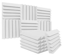 Heavyoff Lot de 12 panneaux acoustiques en mousse pour isolation phonique de studio, 30,5 x 30,5 x 5,1 cm, isolation phonique pour plafond, blanc