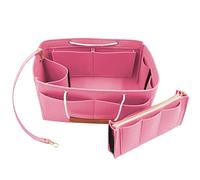 Heavyoff Organisateur de Sac à Main en Feutre, Sac de Rangement Intérieur Bag in Bag pour Femmes avec Sac à Fermeture éclaire Rose