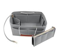 Heavyoff Organisateur de Sac à Main en Feutre, Sac de Rangement Intérieur Bag in Bag pour Femmes avec Sac à Fermeture éclaire Gris