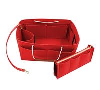 Heavyoff Organisateur de Sac à Main en Feutre, Sac de Rangement Intérieur Bag in Bag pour Femmes avec Sac à Fermeture éclaire Rouge