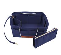 Heavyoff Organisateur de Sac à Main en Feutre, Sac de Rangement Intérieur Bag in Bag pour Femmes avec Sac à Fermeture éclaire Bleu marin