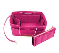 Heavyoff Organisateur de Sac à Main en Feutre, Sac de Rangement Intérieur Bag in Bag pour Femmes avec Sac à Fermeture éclaire Rose Rouge