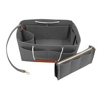 Heavyoff Organisateur de Sac à Main en Feutre, Sac de Rangement Intérieur Bag in Bag pour Femmes avec Sac à Fermeture éclaire Gris foncé