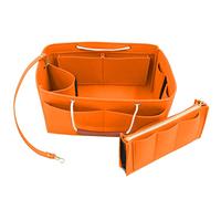 Heavyoff Organisateur de Sac à Main en Feutre, Sac de Rangement Intérieur Bag in Bag pour Femmes avec Sac à Fermeture éclaire Orange