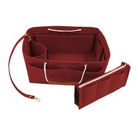 Heavyoff Organisateur de Sac à Main en Feutre, Sac de Rangement Intérieur Bag in Bag pour Femmes avec Sac à Fermeture éclaire Vin rouge