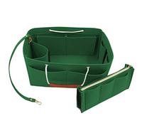 Heavyoff Organisateur de Sac à Main en Feutre, Sac de Rangement Intérieur Bag in Bag pour Femmes avec Sac à Fermeture éclaire Vert foncé