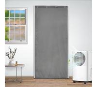 Heavyoff Rideau de Porte Isolant Thermique, Rideaux Occultant Anti-Froid, Oxford Porte D'écran Coupe-Vent d'hive, Isolant Phonique pour Chambre Coucher Cuisine Entrée Gris, 90x200cm