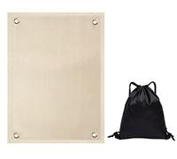 Heavyoff Tapis De Foyer Résistant À La Chaleur Tapis Ignifuge Tapis de Protection de Sol Tapis Cheminée pour Foyer à Gaz,Gril à Charbon,Fumoir à Barbecue,Pelouse Terrasse, Beige, 100x150cm