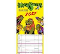 HeavySaurus Familienkalender 2027: Großer Wandkalender im Hochformat mit Spiralbindung | Mit 5 Spalten zur Organisation des Alltags aller Familienmitglieder