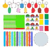 HEAWAA 108 Pièces Fournitures de Fête Enfants, Pinata Cadeau Anniversaire avec 10 Sac à Bonbons 12 Slap Bracelet Claque 12 DIY Autocollants 12 Porte Clé 12 Lunettes 50 Autocollants pour Fille Garcon