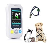 HEAXIY Oxymètre de Pouls Vétérinaire Portatif, Oxymètre de Pouls Vétérinaire, Moniteur de Fréquence Cardiaque SPO2 pour Chat et Chien, Capteur SPO2 d'oreille/Langue