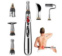 HEAXIY Stylo D'acupuncture électronique, 5 Têtes de Massage, Masseur D'énergie Méridienne, Thérapie de Guérison Corporelle pour Le Soulagement de La Douleur et Les Soins de Santé