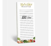 Hebayy 100 feuilles de liste d'épicerie, bloc-notes magnétique Food&Shit drôle de style frais avec aimant, mémo, notes, liste de tâches et planificateur pour réfrigérateur (7.6cm x 20cm)